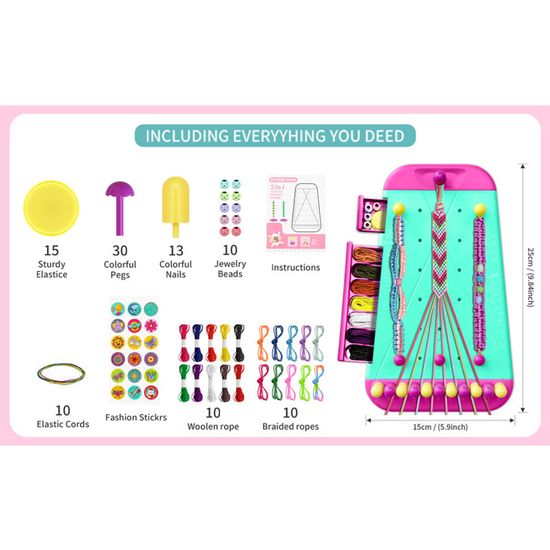 Kit d'artisanat de Bracelet Arts et Travaux Manuels pour Filles Enfants Fabrication de bracelets d'amitié pour filles,Cadeaux - Jeux - Jouets