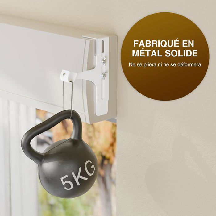 Lot De 2 Supports De Tringle à Rideaux - ø20-28mm - Sans Perçage, Sans Adhésif