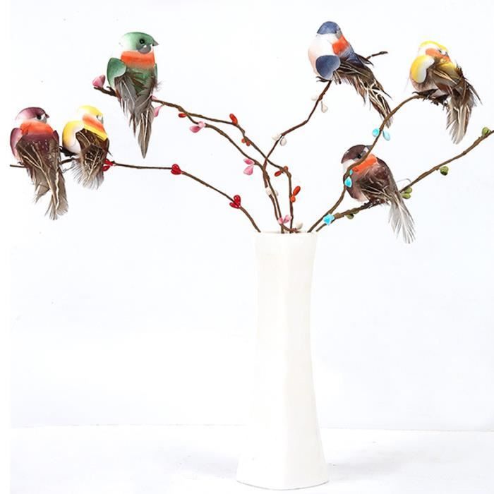 12 pcs mignon artificiel oiseau décor simulation oiseau bricolage décoration  ornement pour la maison jardin-SPR - Cdiscount Maison