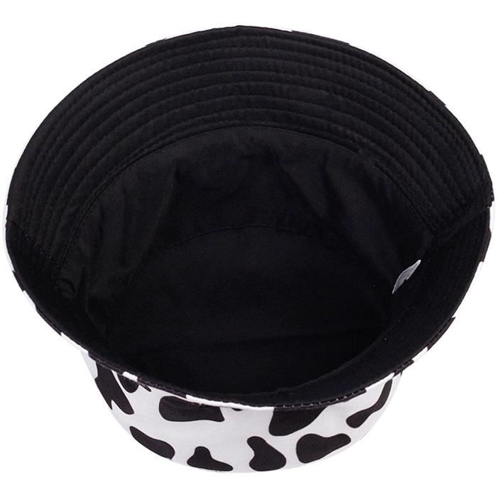 Chapeau,Chapeau de Seau en Coton d'été Vache laitière Imprimé rayé Chapeaux de pêcheur Casquette de Voyage en Plein 1228