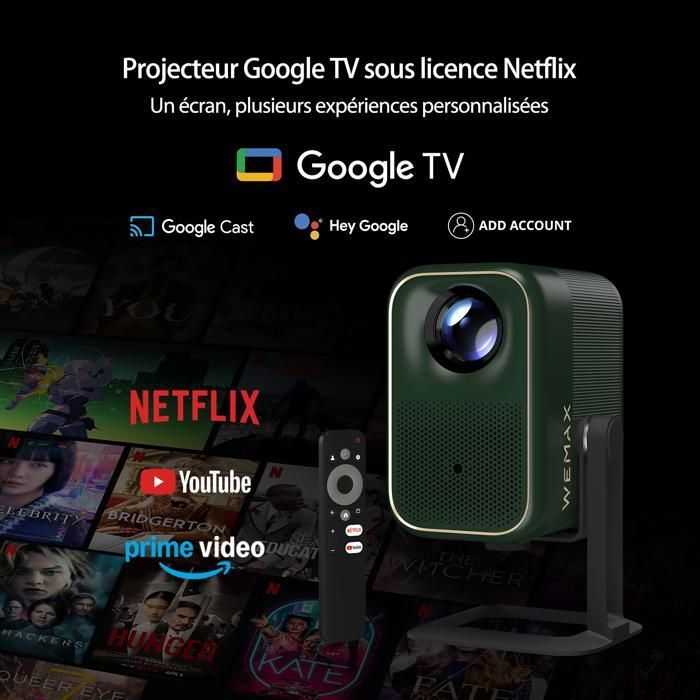WEMAX Videoprojecteur 4K - Netflix Certifié/Google TV - 400 ISO Lumens ...