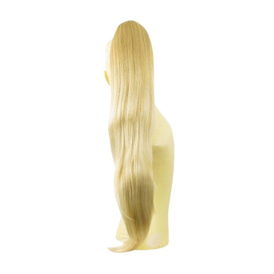 Postiche Queue De Cheval Synthétique 70 Cm Blond Doré Clair - Avec Pince Crabe