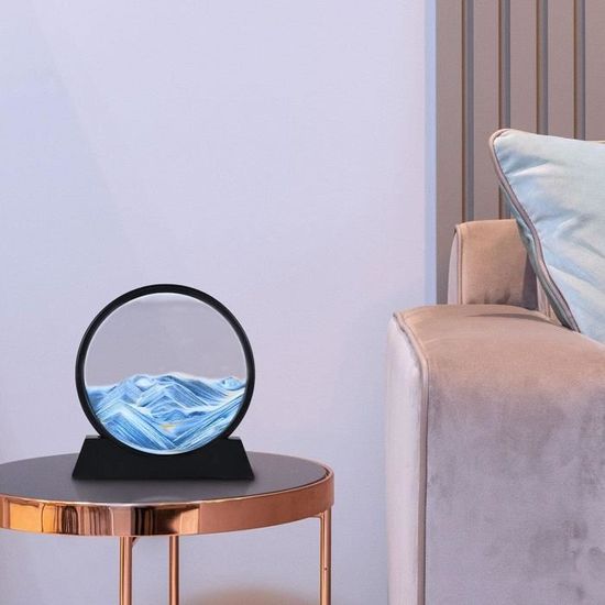 Peiyee Sablier Décoratif 3D – Cadre Sable Mouvant Bleu 7