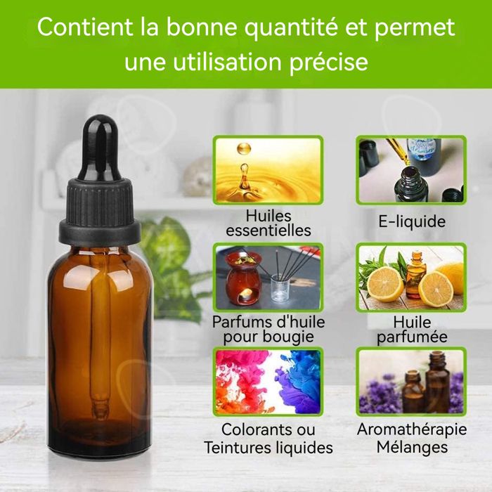 C Flacon compte gouttes 6PCS 5ml/10ml/15ml flacon compte-gouttes vide en  verre brun flacon pipette huiles essentielles cosmtiques - Cdiscount  Beaux-Arts et Loisirs cratifs