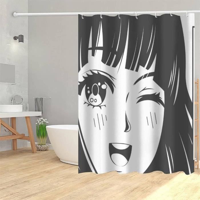 Rideau De Douche Chickwin 150x180 Cm - 100% Polyester Imperméable - Motif 3D - Avec 12 Crochets
