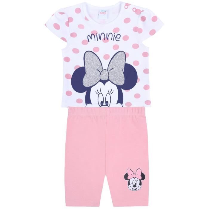 Ensemble pour b b de couleur blanche et orange Minnie Mouse