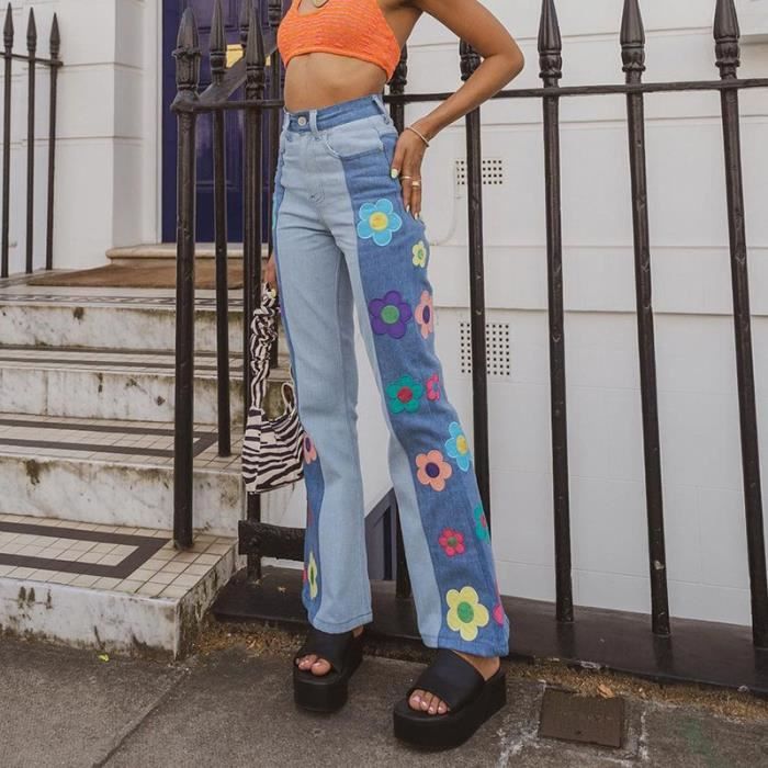 Jean avec motif clearance femme