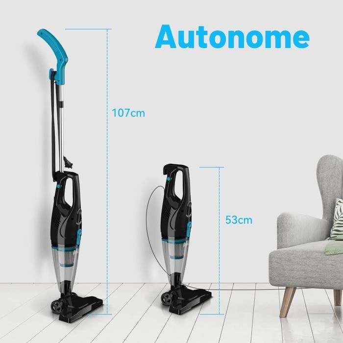 Aspirateur Balai 6 En 1 600W – Avec Fil, Sans Sac – Bleu