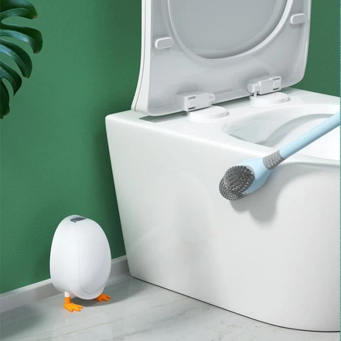Brosse de toilette en silicone canard avec support