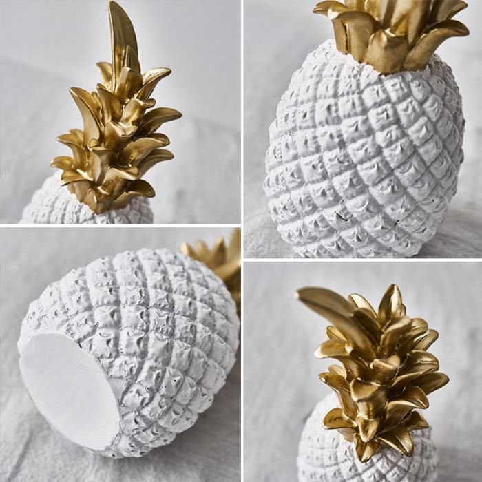BLANC Article Du00e9coratif Ananas En Ru00e9sine Du00e9coration D'Intu00e9rieur Moderne