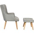 Fauteuil style scandinave tissu "Odense" - Gris clair-3