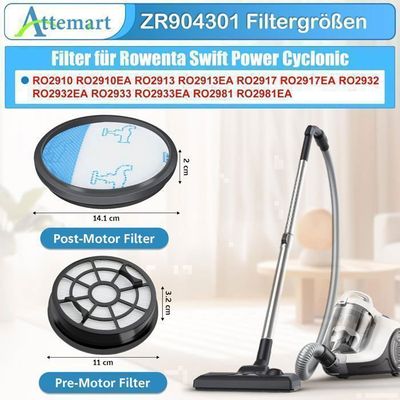 Kit Filtres HEPA Pour Aspirateur Rowenta Compact Power - Compatible RO3715, RO3759, RO3798 - Lot De 2