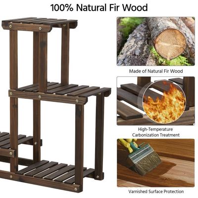 Étagère à Fleurs Escalier Yaheetech 6 Niveaux - 97x96x25cm, Bois Sapin, Pour Jardin Extérieur Ou Intérieur