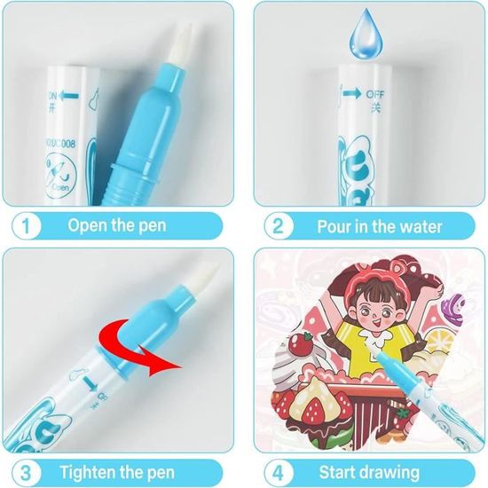 Livre à Colorier à l'Eau Réutilisable | Livre de Peinture Magique pour enfant 1-3 Ans | Jeu Éducatif sans Bazar Livre à Colorier à l'Eau Réutilisable | Livre de Peinture Magique pour enfant 1-3 Ans | Jeu Éducatif sans Bazar