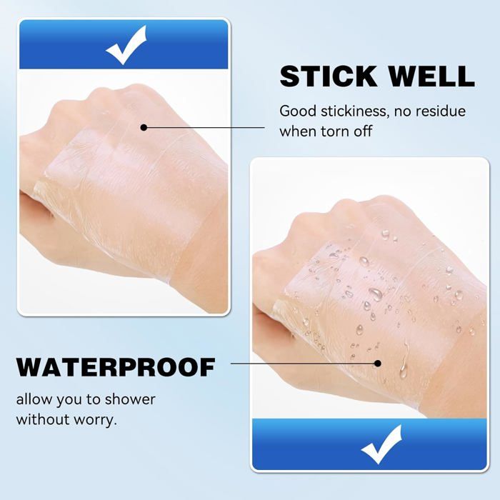 Pansement Tatouage Waterproof, Transparent Adhésif Médical Bandage Film Transparent Ruban Anti