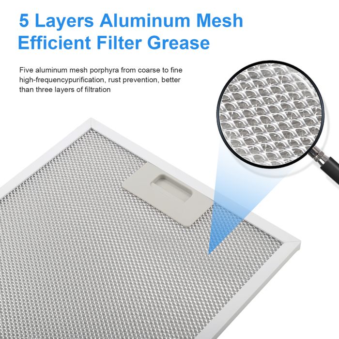 Filtres Métalliques Pour Hotte Aspirante, Lot De 2, 260 X 320 X 9 Mm Filtre Facile A Nettoyer Et A Laver Durable Blancgris 90926269