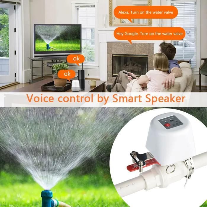 Vanne d'eau intelligente WiFi - Manipulateur de valve pour Tuya - Télécommande automatique - Commande vocale (UE