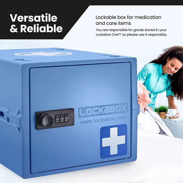Boîte verrouillable pour medicaments, 37.8x22.3x23.8cm, adapté à l