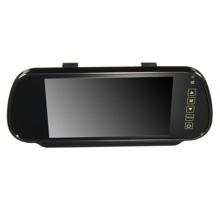Caméra de Recul Voiture Universel Infra Rouge/ Caméra Recul écran tactile  Sans fil 7'' LCD Rétroviseur Miroir Arrière Moniteur