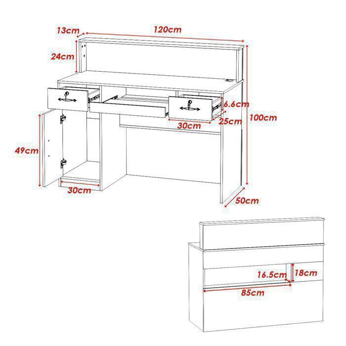 Comptoirs De Réception Avec Compartiments Ouverts étagères