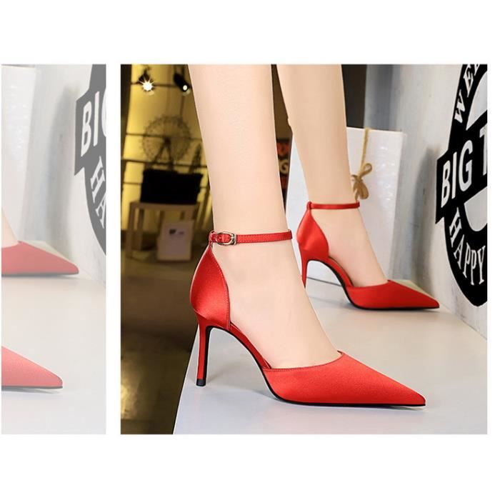 Escarpin ouvert rouge clearance