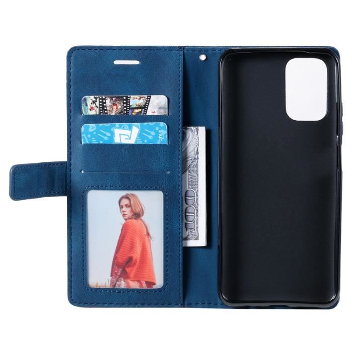Coque Pour Xiaomi Poco M5s/Redmi Note 10 4G/Note 10S Bleu Téléphone Housse  PU Etui à rabat Cuir Portefeuille Magnétique cover case - Cdiscount  Téléphonie