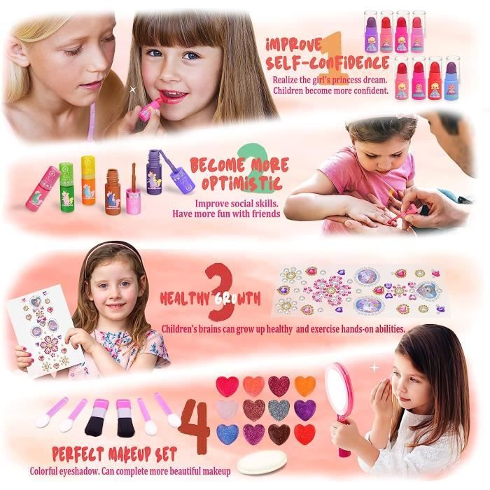 Maquillage Enfant Jouet Filles, Ensemble de Jouets de Maquillage lavables  pour Enfants de 3 à 8 ans - Cdiscount Jeux - Jouets