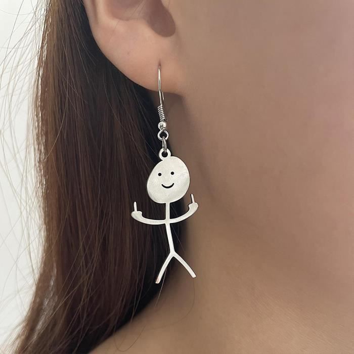 Face dangle earrings discount