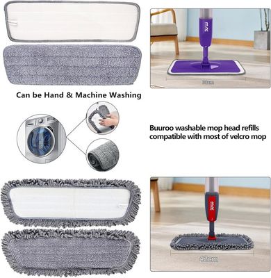 3 Housses De Serpillère Microfibre TNOMSNO - 44x15 Cm - Pour Balai Lave-Sol, Lavable 60°C