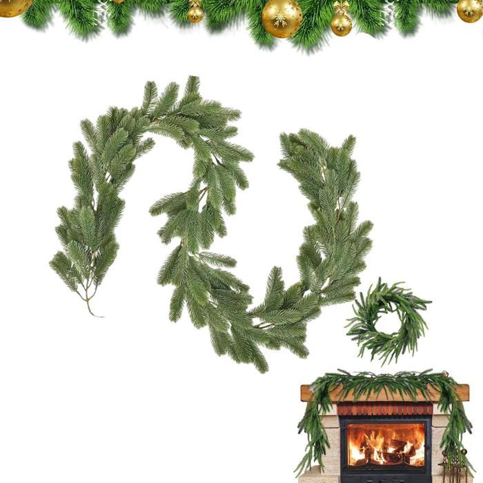 Guirlande De Noël Artificielle Pin Norfolk - 200 Cm - Effet Réaliste Real Touch - Déco Intérieur/extérieur - 5