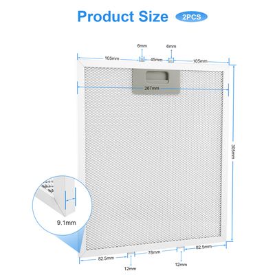 Filtres à Graisse Pour Hotte Aspirante - Lot De 2 En Acier Inox, 5 Couches, Dimensions 305x267x9 Mm - 11