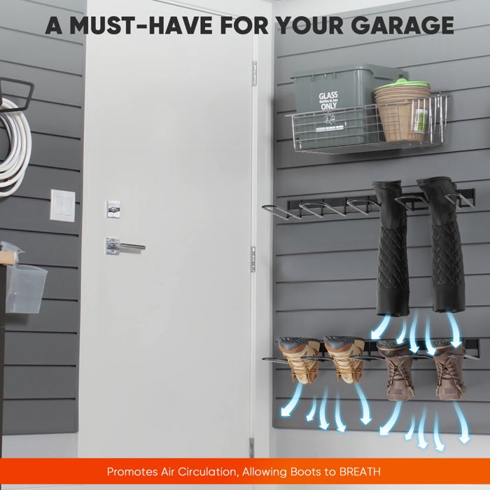 Support Mural En Métal Pour Bottes 4 Paires, Robuste Rangement Bottes Mural Bottes En Caoutchouc Hautes Cowboy Intérieur Extérieur - Maison