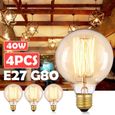 CON® 4x Ampoules E27 40W Vintage Ampoule A incandescence Globe G80-0