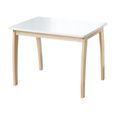 Table pour enfant en bois massif - ROBA - Plateau MDF laqué blanc - HxLxP : 56 x 76 x 52 cm - Meuble bébé-0