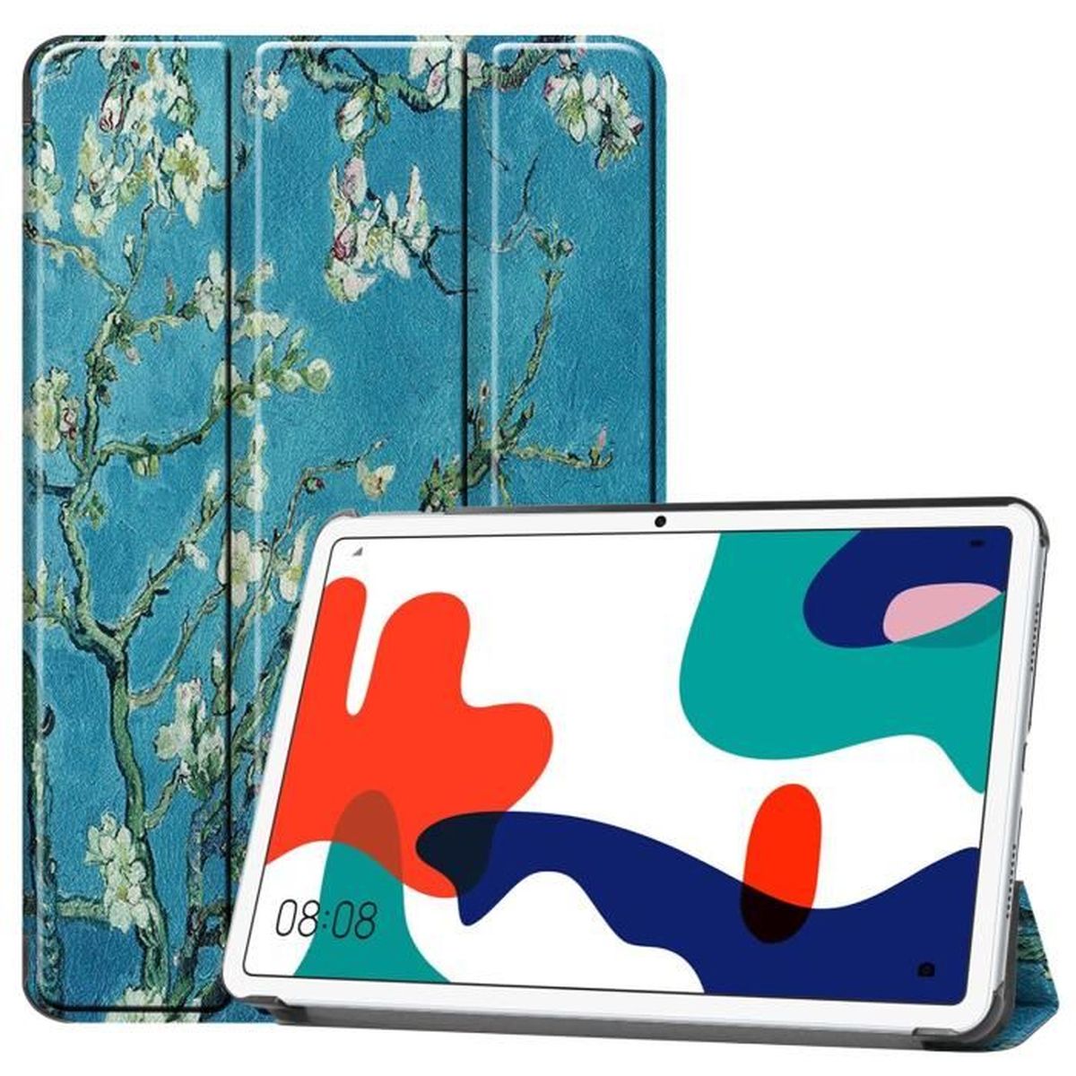 Housse Huawei MatePad 10.4 Pouces | Cuir PU Avec Motif Papillon | Porte-Cartes, Support Réglable | Bleu Foncé - 6