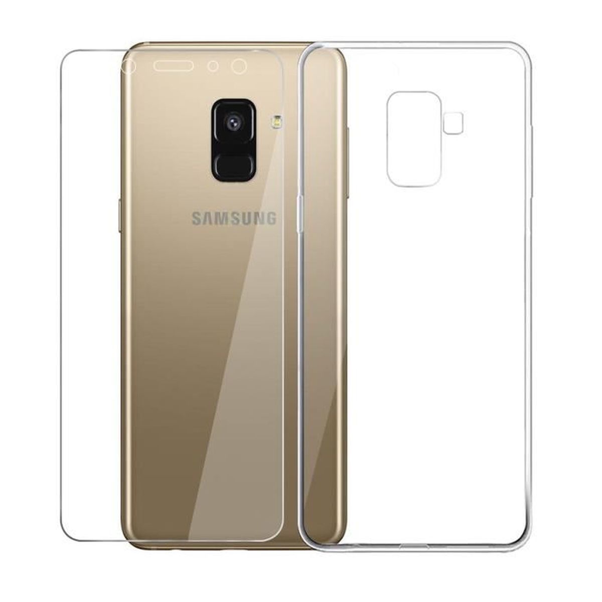 Lanveni Lot de 3 Coque Samsung Galaxy A6 Plumes // A6 Plus 2018 Soft Housse /étui de Protection en TPU Souple Silicone Transparent Slim Antichoc Thin Fine Mince Premium l/éger