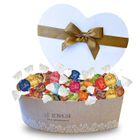 PRO DISTRI Coffret Cœur Doré garni de 50 chocolats Lindor de Lindt assortis | des Saveurs inédites à Offrir pour Noël