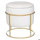 ATMOSPHERA CRÉATEUR D'INTÉRIEUR Pouf coffre "Eliane" velours blanc ivoire - Atmosphera createur d'interieur