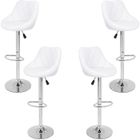 Tabourets de bar JEOBEST® - Lot de 4 - Dossier rembourré - Blanc