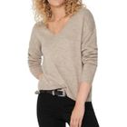 Pull gris avoine femme Jacqueline de Yong Elanora L/S V-Neck - JACQUELINE DE YONG - Col V - Femme