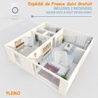 PLEMO AVANTEK 400m de Portée Sonnettes Sans Fil Kit de Carillon Étance un Émetteur avec 2 Récepteurs Enfichables Alarme 52 Mélodies Blanc