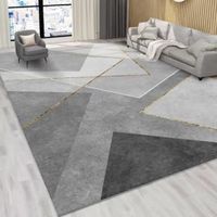 Tapis moderne design luxe pour salon ou chambre à coucher motifs géométriques minimalistes cassé blanc 160 x 230 cm