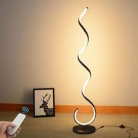 HOUZEE Lampadaire en spirale, Lampadaire LED 3 couleurs Dimmable avec télécommande, lampe à pie pour salon, chambre, bureau - Noir