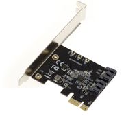 Carte contrôleur PCI EXPRESS PCIe TYPE 3.0 vers SATA 2 PORTS avec Chipset JMB582 - High et Low Profile