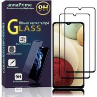 VCOMP® Pour Samsung Galaxy A04S 6.5": Lot - Pack de 2 Films de protection d'écran Verre Trempé Plein écran de Couleur - NOIR
