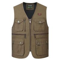 Gilet de pêche à la mouche réglable pour homme - Plusieurs poches