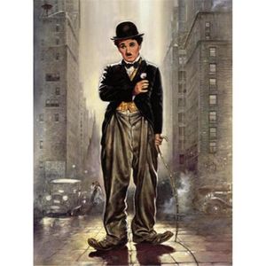 TABLEAU - TOILE Diamond Painting 5D Ronde Charlie Chaplin 5D Diama