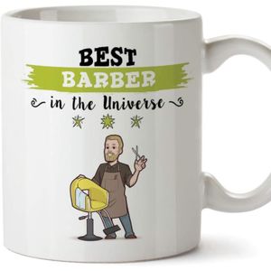 MUG - TASSE - MAZAGRAN (Tasse en Anglais) Barber Original Mug Tasse Cadeau Parfait - Cette Tasse Appartient au Meilleur Coiffeur de l'univers - 11.[G2862]