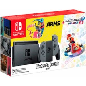 CONSOLE NINTENDO SWITCH Console SWITCH Noire + Mario Kart SWITCH + Arms SW