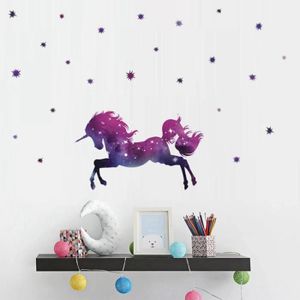 Chevaux rose et violet-Pack de 16 wall stickers muraux PONEY CHEVAL PONEYS stickers